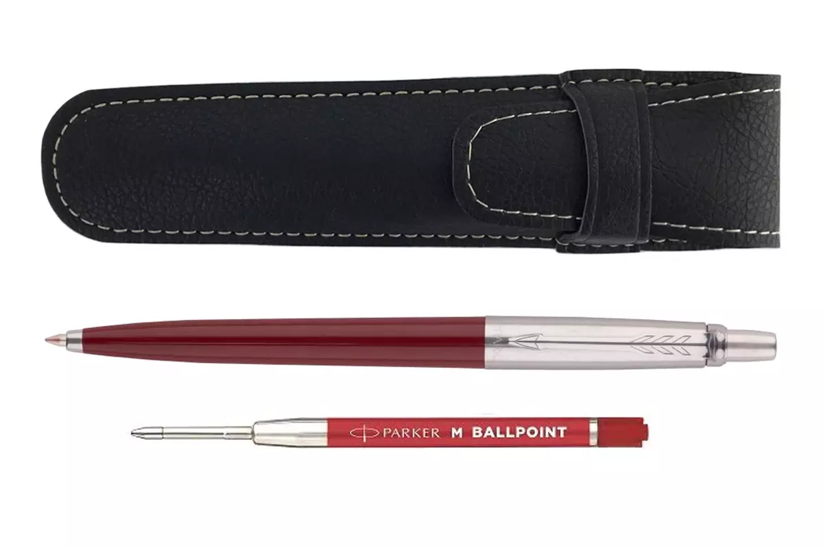 Parker Jotter Original Red CT Ballpoint + Pen Pouch + Red Refill Set